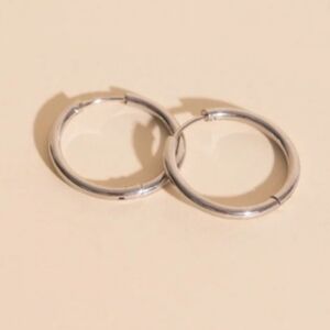 NWT Oh Clementine Silver Large 40mm Circle Hoops